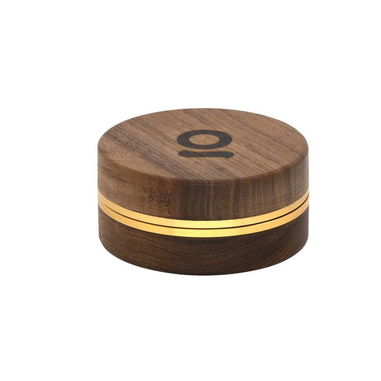 2pcs Metal 3 Magnetic Grinder featuring a round wooden design with a gold band, showcasing its sleek, portable, and efficient grinding capabilities.