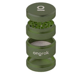 4pcs Aluminum 2.6 EZ Grinder, featuring a green, metal cylindrical design with a round lid, ideal for consistent herb grinding and storage.