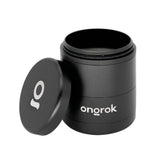 5pcs Aluminum 3 Flower Petal Toothless Grinder with Storage, featuring a black cylindrical design and secure lid, ideal for efficient herb grinding and storage.