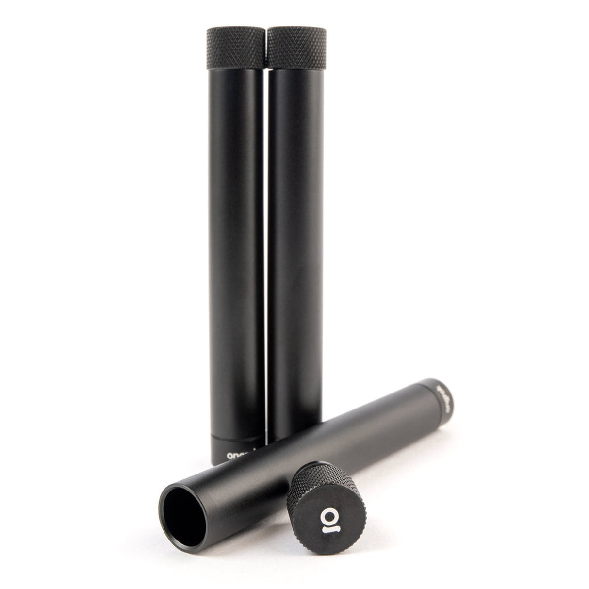 Aluminum Doob Tube, a sleek cylindrical container designed for odor-proof storage of rolled herbs, featuring a friction-fit top cap and durable aluminum construction.