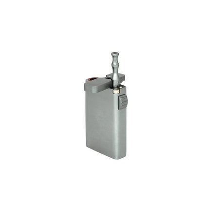 Aluminum Dugout & One Hitter featuring a sleek design with a nozzle, indicating a compact, durable smoking kit with spacious storage and secure locking.