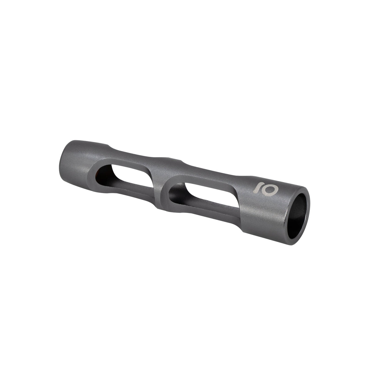 Aluminum & Glass Chillum One Hitter: Close-up of a sleek, metal pipe with holes, showcasing its durable, portable design for discreet smoking sessions.