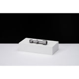 Aluminum & Glass Chillum One Hitter on a white box, showcasing its slender, durable aluminum body designed for discreet, portable use.