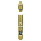 Aluminum Hash Pipe with sleek cylindrical design, showcasing close-up details of its durable gold-toned body, ideal for meditative smoking experiences.