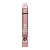 Aluminum Hash Pipe with a sleek cylindrical design, featuring a white logo on a pink body, crafted for durability and a pure smoking experience.