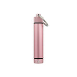 Aluminum Smell-Proof Storage Keychain, cylindrical design with ring, expertly crafted for secure, discreet storage of herbs or capsules, featuring a removable bottom cap for easy cleaning.