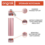 Aluminum Smell-Proof Storage Keychain, compact, durable, and discreet, designed for secure consumable storage with a removable bottom cap for easy cleaning.