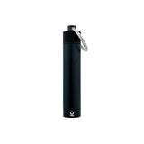 Aluminum Smell-Proof Storage Keychain in black, featuring a discreet cylindrical design with a removable cap, perfect for securely storing consumables while preventing odors.