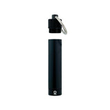 Aluminum Smell-Proof Storage Keychain featuring a sleek black cylindrical design with a ring attachment, expertly crafted from aircraft-grade aluminum for secure, discreet storage.