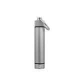 Aluminum Smell-Proof Storage Keychain, a sleek silver cylinder, designed for discreetly storing consumables, with a removable bottom cap for easy access and cleaning.