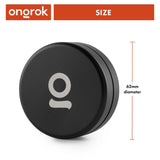 Aluminum Storage Puck, a sleek, round container with a white letter, offers airtight storage for small items, compatible with Ongrok 4 Piece EZ Grinder.