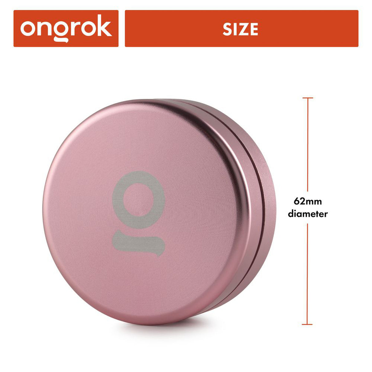 Aluminum Storage Puck, a sleek, round container with a logo, designed for secure, odor-free storage with an airtight seal. Compatible with Ongrok EZ Grinder.