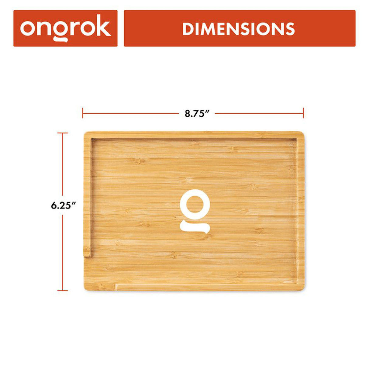 Bamboo Wood Tray - Small: Rectangular natural bamboo tray with a white logo, featuring minimalist compartments, ideal for versatile home use and organization.