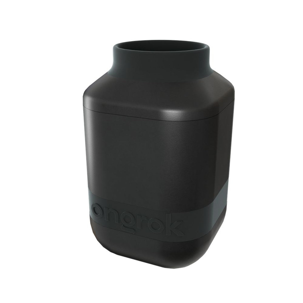 Degradable Personal Air Filter: A compact black cylindrical container with a black lid, designed to effectively trap smoke and minimize odors.