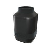 Degradable Personal Air Filter: A compact black cylindrical container with a black lid, designed to effectively trap smoke and minimize odors.