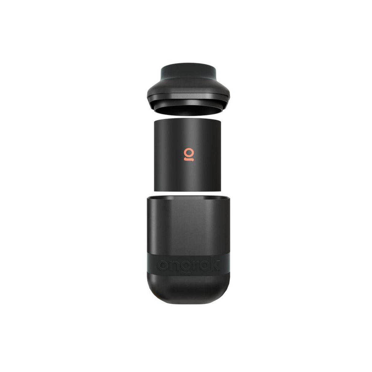 Degradable Personal Air Filter: a compact black cylindrical smoke eliminator with an orange logo, designed for eco-friendly, discreet odor trapping.