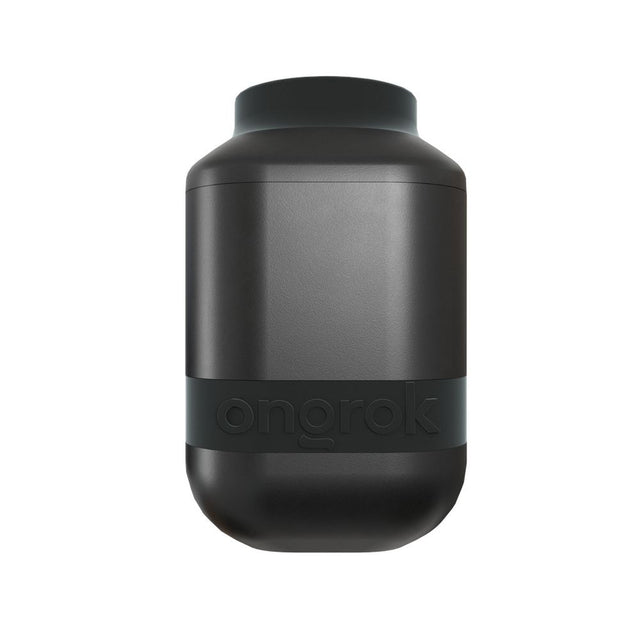 Degradable Personal Air Filter, a black cylindrical container designed to reduce secondhand smoke, compact and eco-friendly, made from degradable corn starch for environmentally responsible disposal.