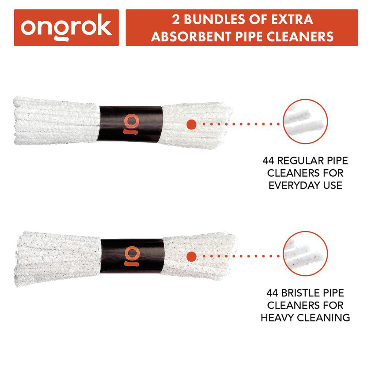 Mini Accessory Cleaning Brush Set featuring white cotton pipe cleaners and a black tube with white and orange text, perfect for smoking accessory maintenance.