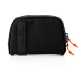 Smell Proof Water-Resistant Wallet with black strap, orange string, and secure compartments, featuring a waterproof zipper and combo lock for odor containment and protection.