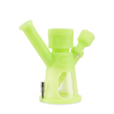 6.5 Hyborg Silicone Bong, Dab Rig & Dab Straw, featuring a wide base and glass water chamber, with versatile attachments for multiple smoking functions.