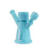 6.5 Hyborg Silicone Bong, Dab Rig & Dab Straw featuring a robust design with a blue plastic appearance and a distinctive handle for versatile smoking functions.