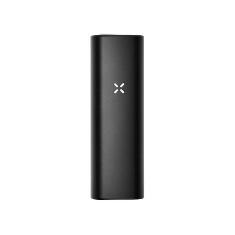 PAX Mini Dry Herb Vaporizer, a sleek, compact device with a distinctive white X, designed for efficient heating and smooth vaping on the go.