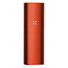 PAX Mini Dry Herb Vaporizer featuring a red rectangular design with a white icon, known for efficient heating and smooth vapor in a compact form.