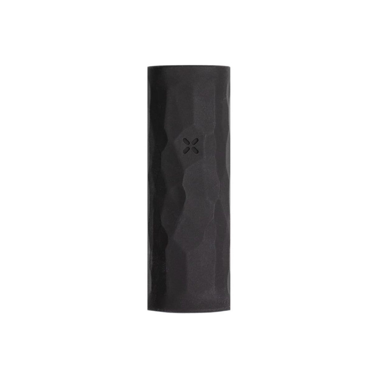 PAX Mini Hammered Grip Sleeve (Onyx) snugly encases and protects the device, featuring a cross design for enhanced grip and control during vaping sessions.