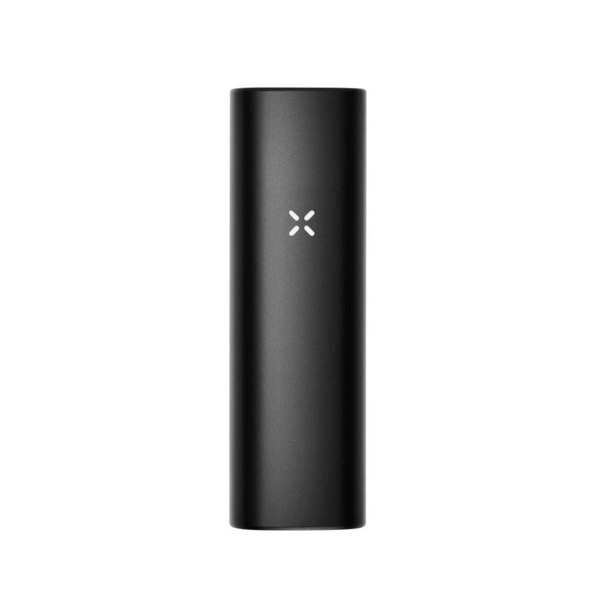 PAX Plus Dry Herb Vaporizer, a sleek black cylindrical device with white text, designed for dual-use functionality and compact, on-the-go vaping convenience.