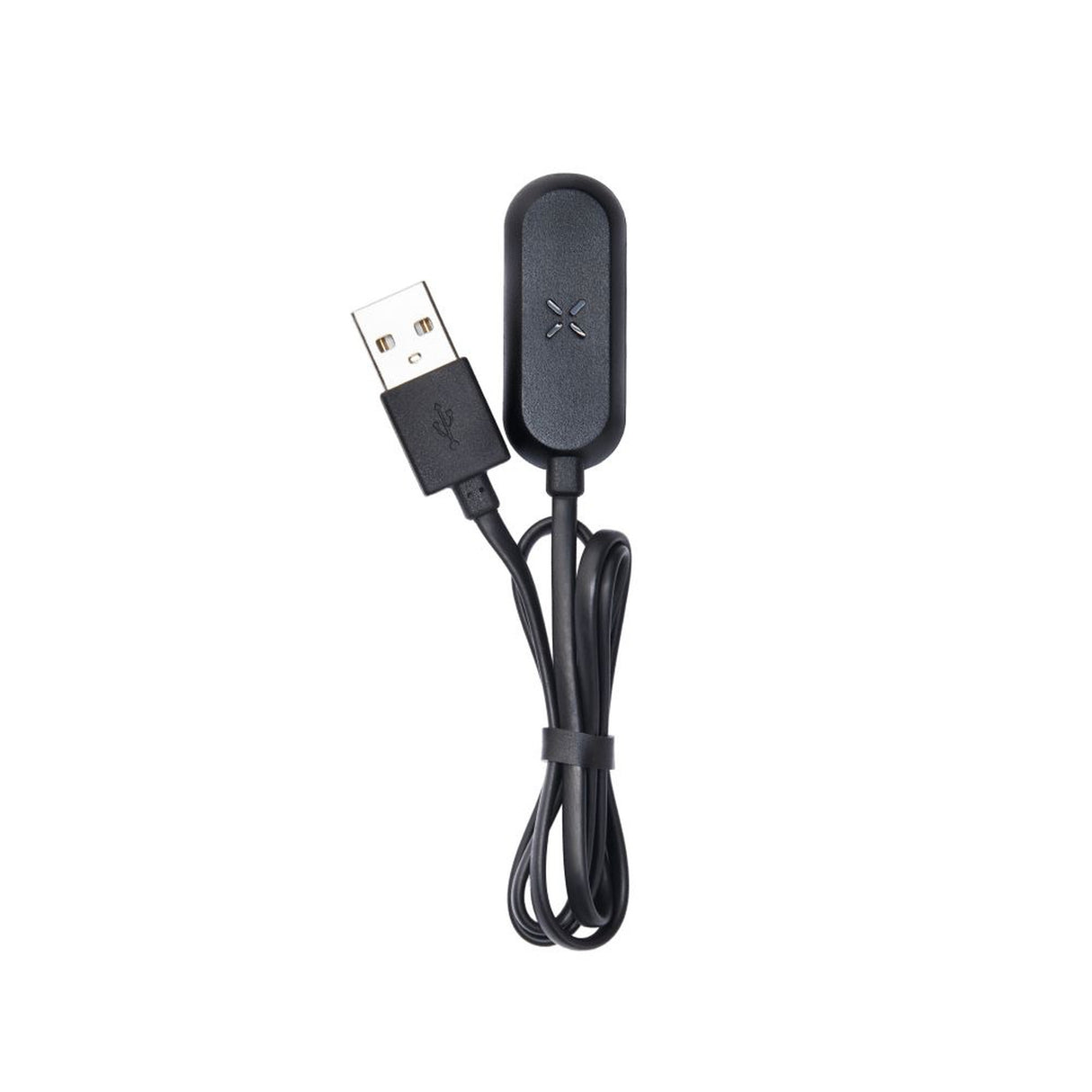 PAX USB Charge Cable, shown as a close-up of a black cable with USB connector, designed for PAX 2, 3, Mini, and Plus models.