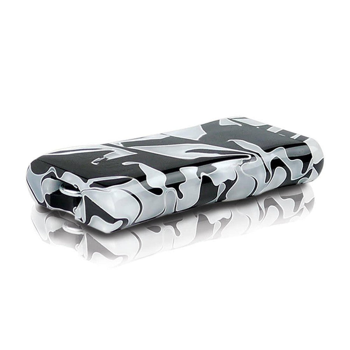 3 Acrylic Magnetic Dugout & One Hitter, featuring a black and white design with a magnetic lid and ergonomic grip for secure, portable herb storage.