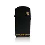 710 FLIP Oil Battery Kit, featuring a compact black lighter design with gold text, compatible with 510 carts, includes silicone storage and dab tool.