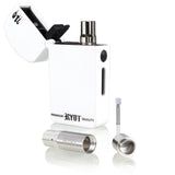 710 FLIP Oil Battery Kit with a white electronic cigarette, lighter, and brush, featuring compatibility with 510 carts and a silicone storage container.