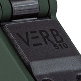 Close-up of the VERB 510 Thread Battery hinge, highlighting its sleek design and functionality for discreet transport and easy use with 510 cartridges.