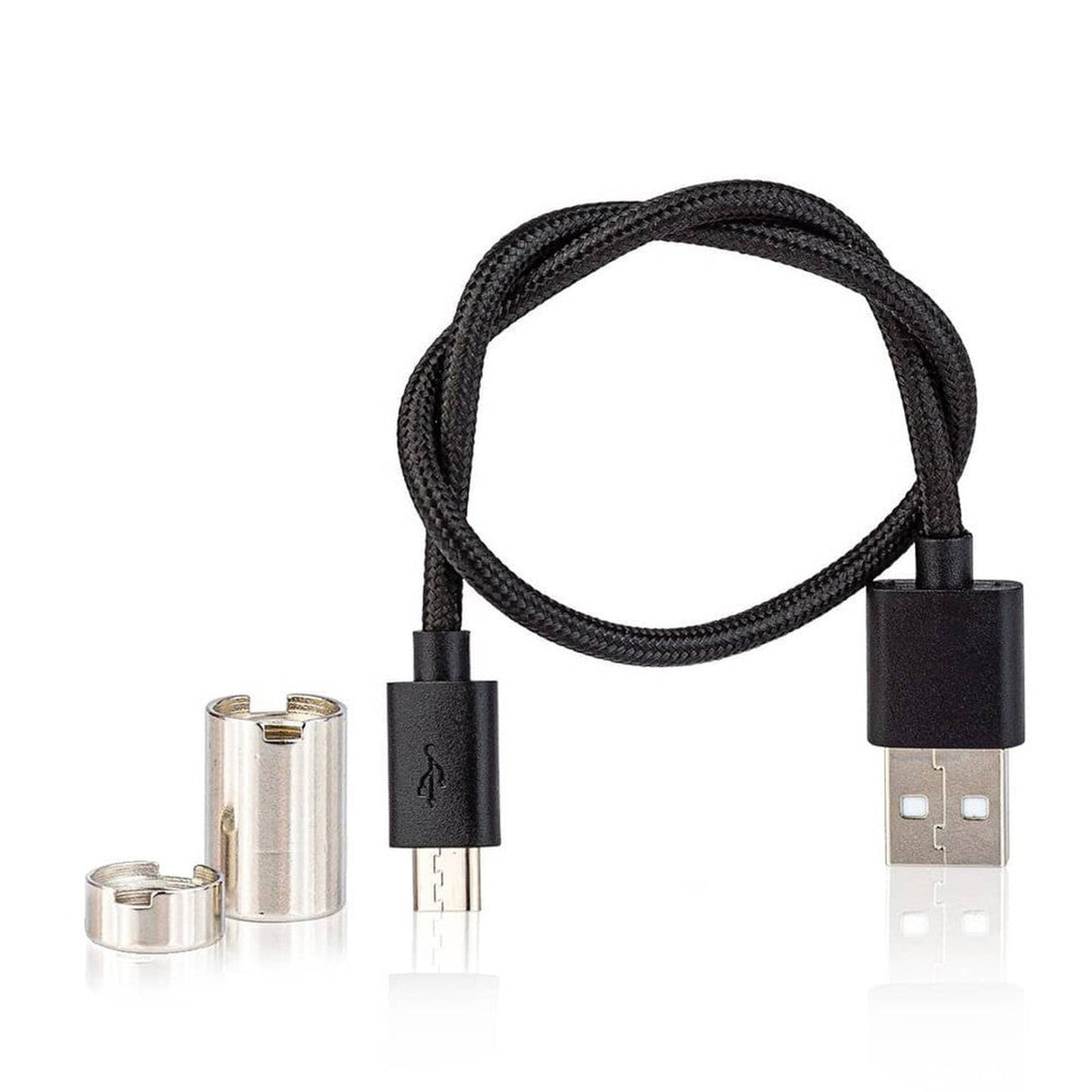 VERB 510 Thread Battery with black cable, USB adapter, and silver magnetic adapters. Suitable for 510 cartridges, featuring multiple power modes and pre-heat function.