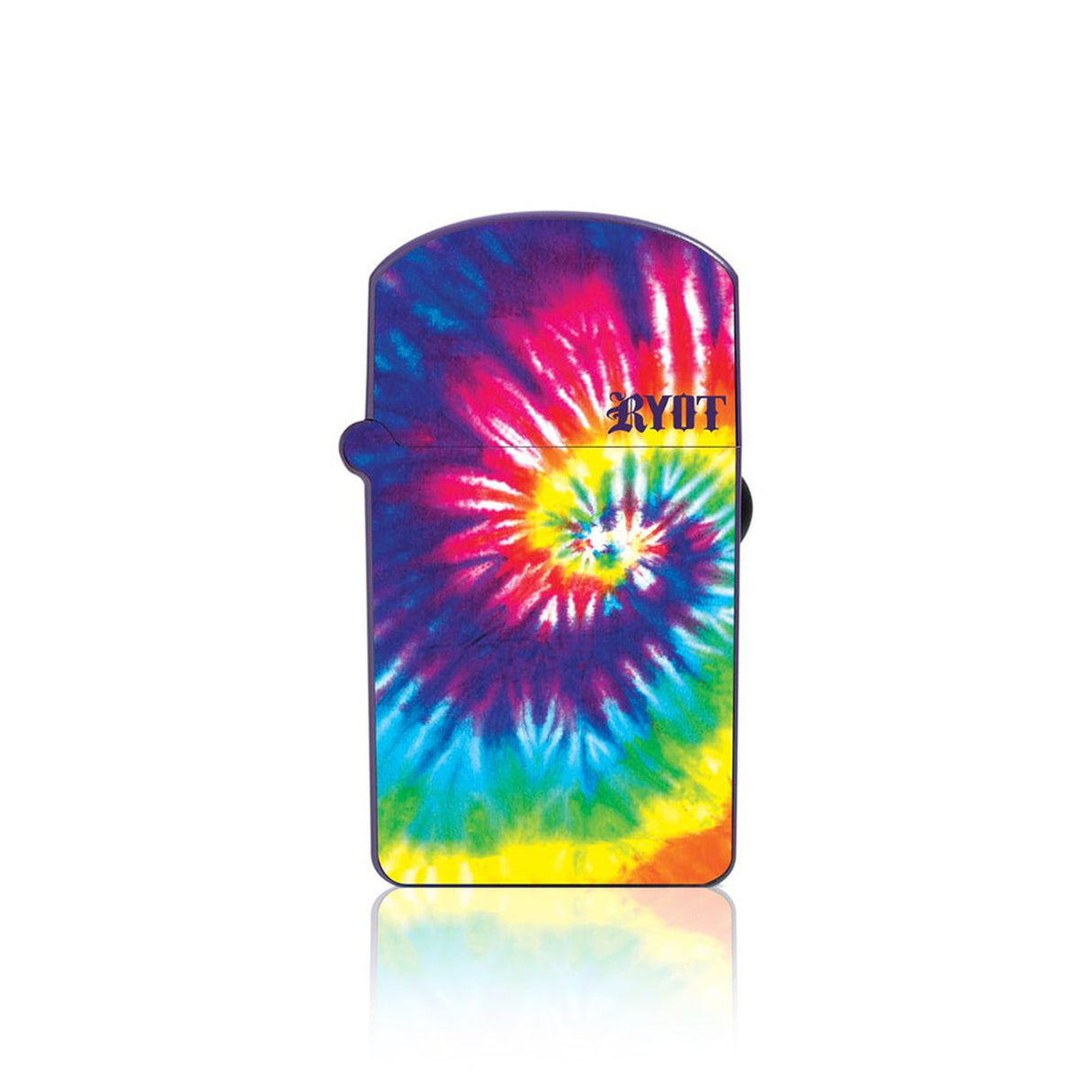 VERB 510 Thread Battery with a tie-dye lighter design, featuring universal magnetic adapters and power modes, ideal for 510 threaded cartridges.