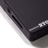 Close-up of the RYOT VERB 510 Thread Battery, a sleek black device designed for 510 threaded cartridges, featuring adjustable power modes and a compact, portable design.