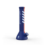 14 Silicone Beaker Bong - Blue & Orange, featuring a durable, shatterproof design with white accents, ideal for stylish and reliable smoking experiences.