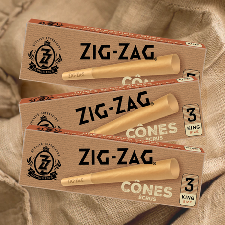 Pre Rolled Unbleached King Size Cones - Pack of 3 in a crush-proof slide box, featuring branded tips for smooth airflow and convenient use.