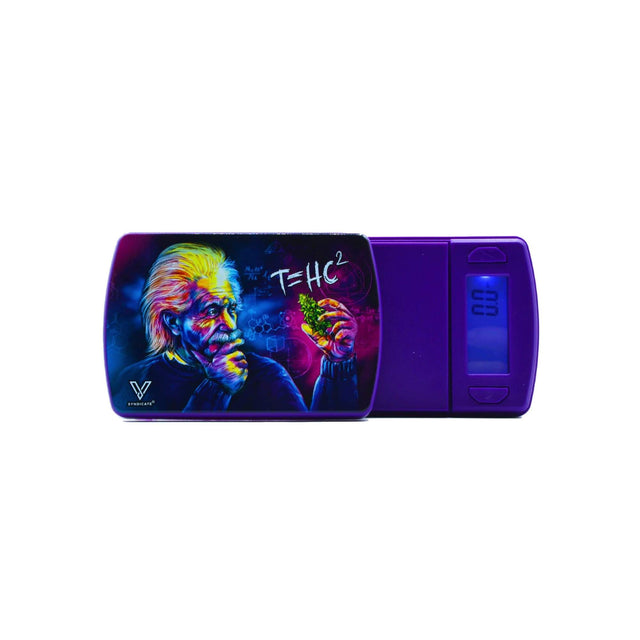 ScaleBuds - T=HC2 Einstein Classic portable scale featuring high-resolution design of a man smoking, digital clock display, and removable cover as tray.