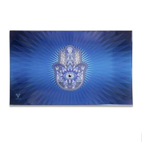 Glass Rolling Tray - Medium - Hamsa Blue-Turning Point Brands Canada