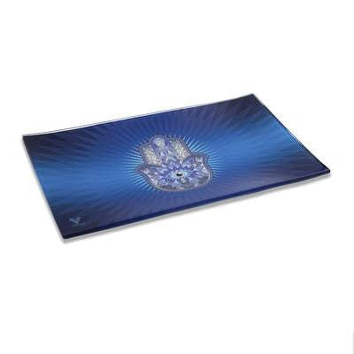 Glass Rolling Tray - Medium - Hamsa Blue-Turning Point Brands Canada