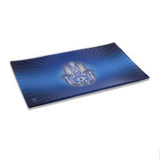 Glass Rolling Tray - Medium - Hamsa Blue-Turning Point Brands Canada