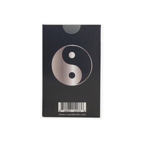 Grinder Card - Yin Yang: A sleek, compact herb grinder with a yin yang symbol, designed for easy wallet storage and efficient, portable grinding.