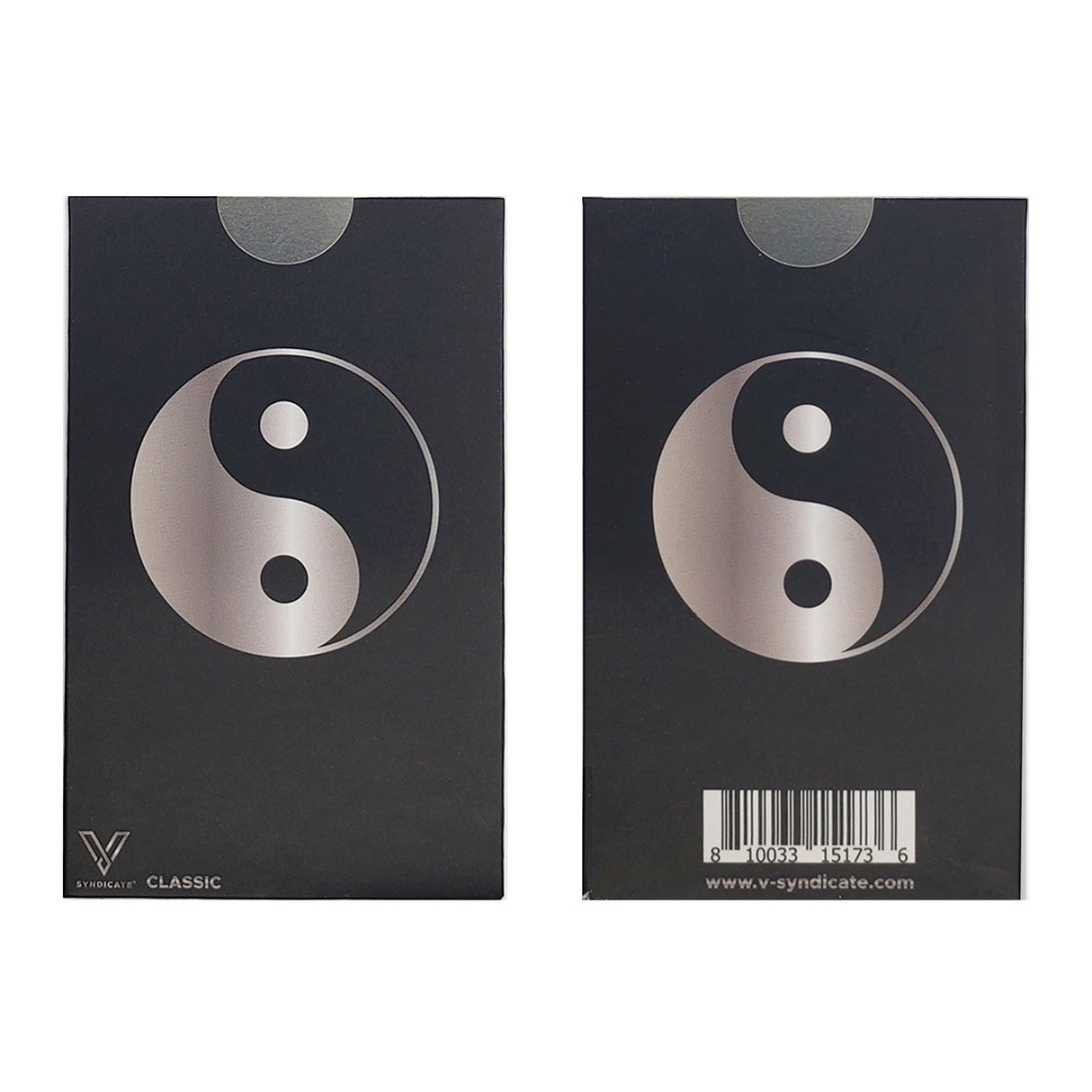 Grinder Card - Yin Yang featuring a black and white yin yang symbol, designed for portability and efficient herb grinding, fits easily into a wallet.