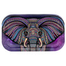 Metal Rolling Tray - Elephant Syndicate with vibrant design; ideal for rolling herbs, featuring high edges and a compact, durable steel surface.