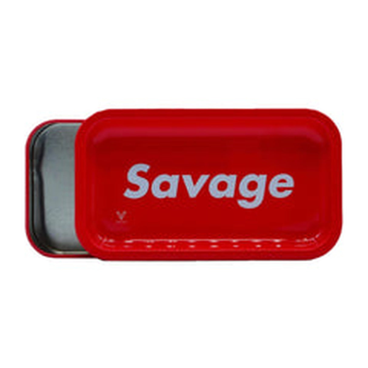 Syndicase 2.0 - Savage: Durable, rectangular container with high-definition text, includes a multifunctional lid for discreet herb storage and rolling tray use.