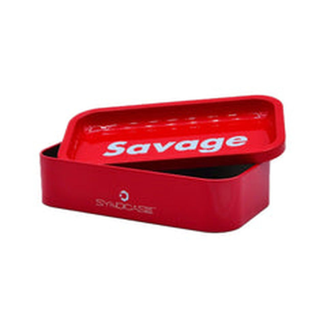 Syndicase 2.0 - Savage: A durable metal box with a lid, designed for discreetly storing herbs and smoking accessories, waterproof and smell proof.