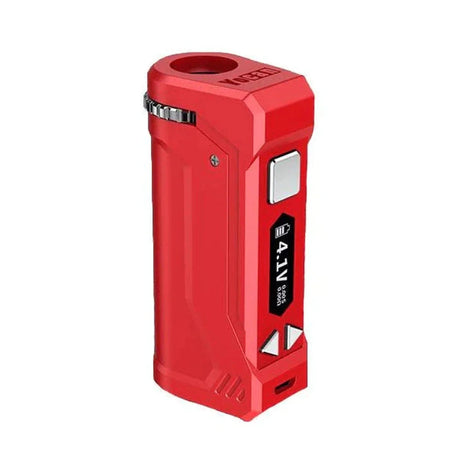 UNI Pro Digital Box Mod 510 Thread Battery showcases a sleek design with precision buttons for voltage control, enhancing vaping functionality and experience.