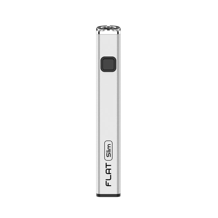 Close-up of Yocan Flat Slim 510 Thread Battery, featuring a compact, square design with a black border for better grip. Comes in a set of 20 units.